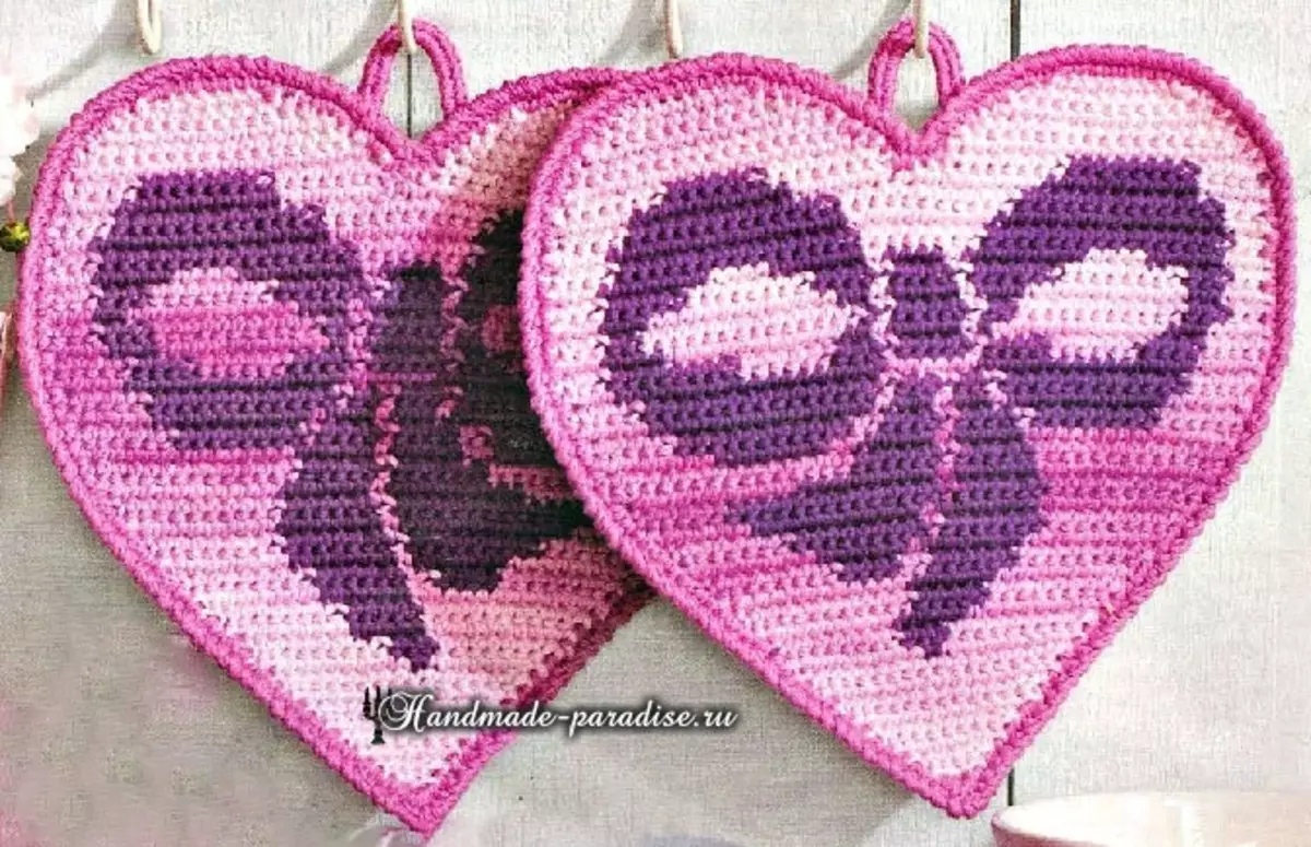 Rajut Crochetwork Heart. Skema