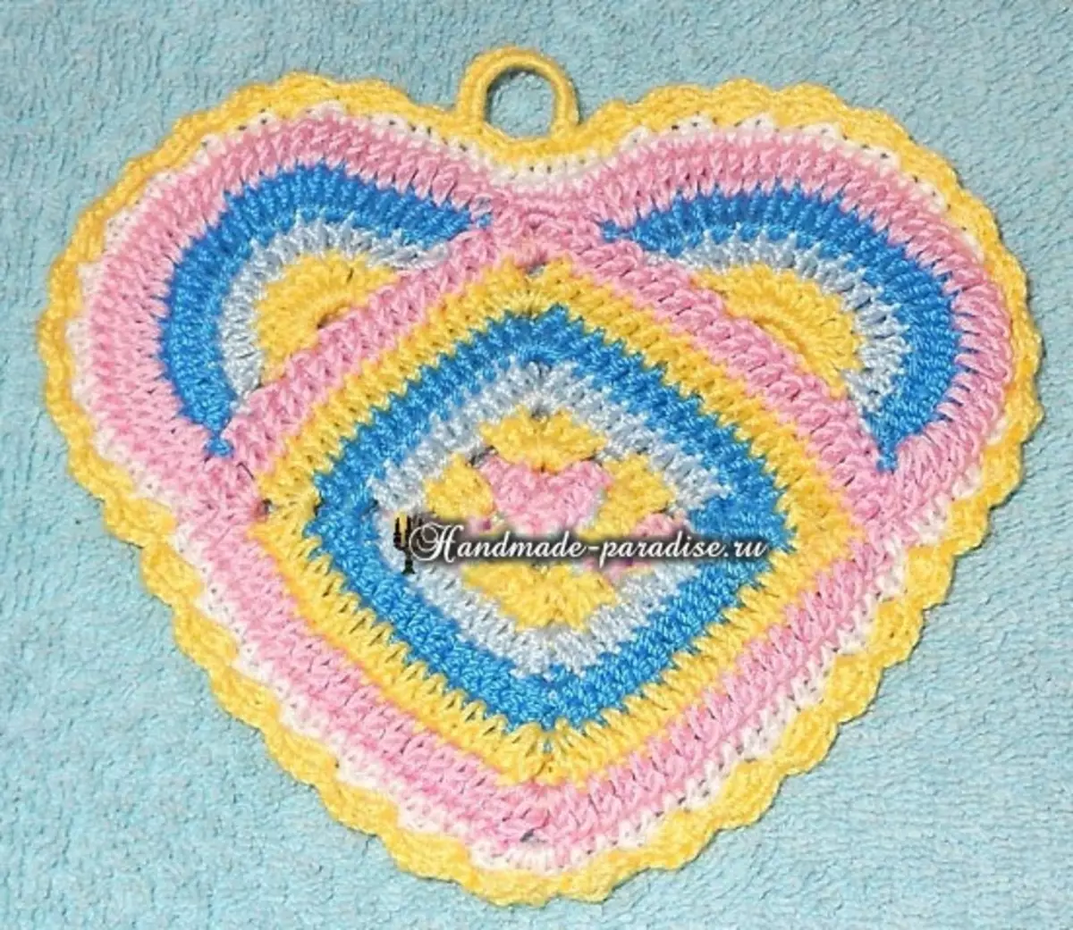 Rajut Crochetwork Heart. Skema