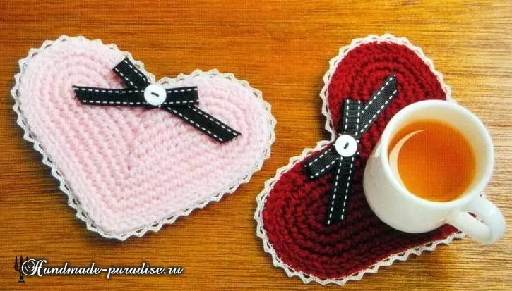Knit crochet openwork გული. სქემები
