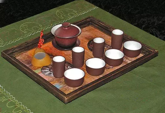 Tea table with their own hands (a tray for a tea ceremony)