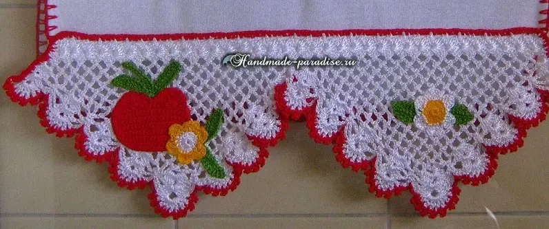 Lace Crochet för kökshanddukstopp