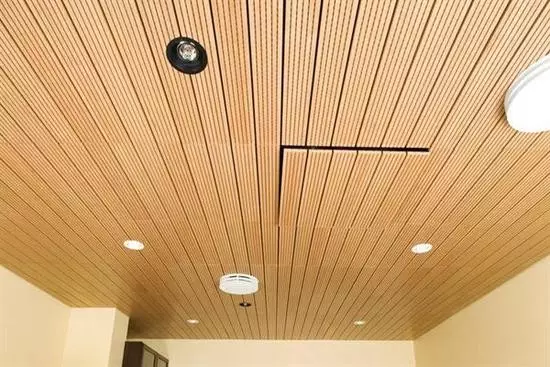 Installation of MDF panels on the ceiling with kleimers