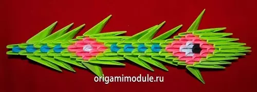 Peacock de los módulos de origami: esquema de montaje con MK y video