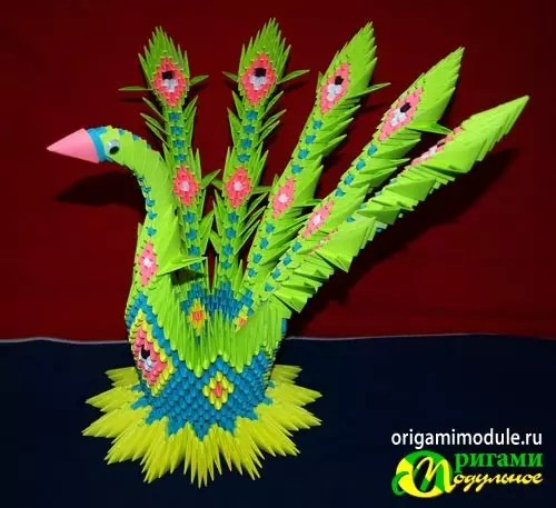 Peacock din modulele Origami: schema de asamblare cu MK și Video