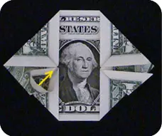 Origami uit geld: hemp met das en blomme met 'n diagram en video