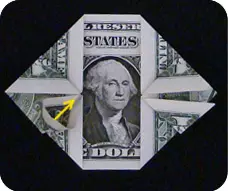 Origami out of money: shirt with tie and flowers with a diagram and video