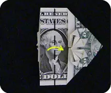 Origami kaluar artos: kaos nganggo dasi sareng kembang sareng diagram sareng pidéo