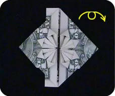 Origami kaluar artos: kaos nganggo dasi sareng kembang sareng diagram sareng pidéo
