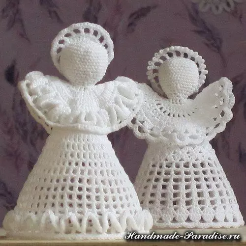 Openwork Angels Crochet. Mga laraw