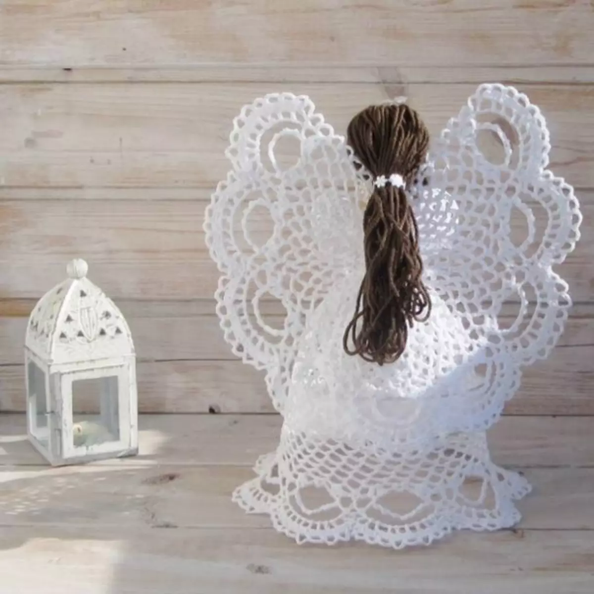 Openwork Angels Crochet. Mga laraw