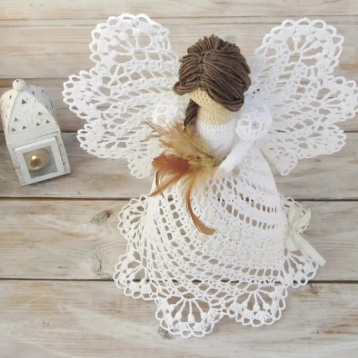 Хамгийн үзэсгэлэнтэй нээлттэй ажил тэнгэрүүд Crochet