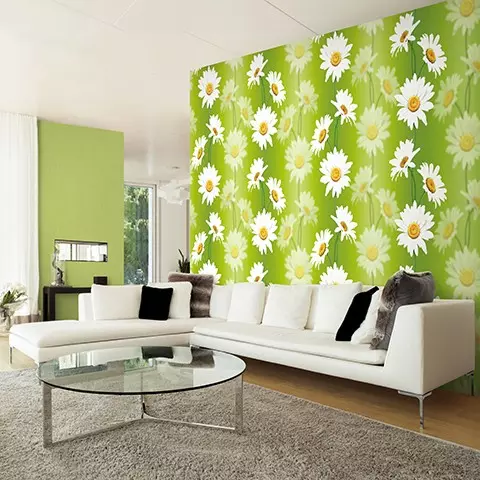 Wall mural Flowers in the interior: 100 photos of floral prints on the wall