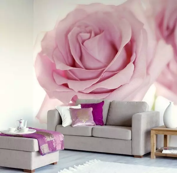 Wall mural Flowers in the interior: 100 photos of floral prints on the wall