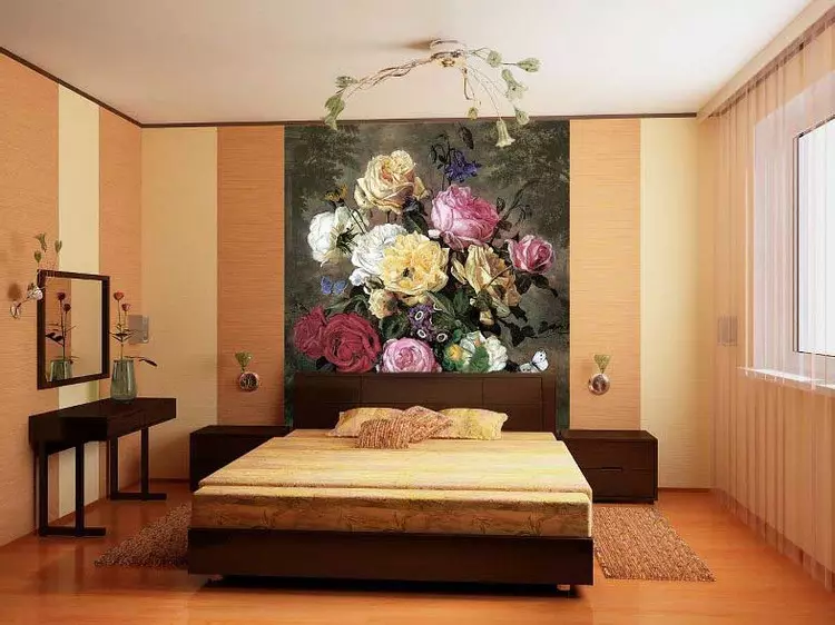 Wall Mural Flowers yn it ynterieur: 100 foto's fan Floral prints oan 'e muorre