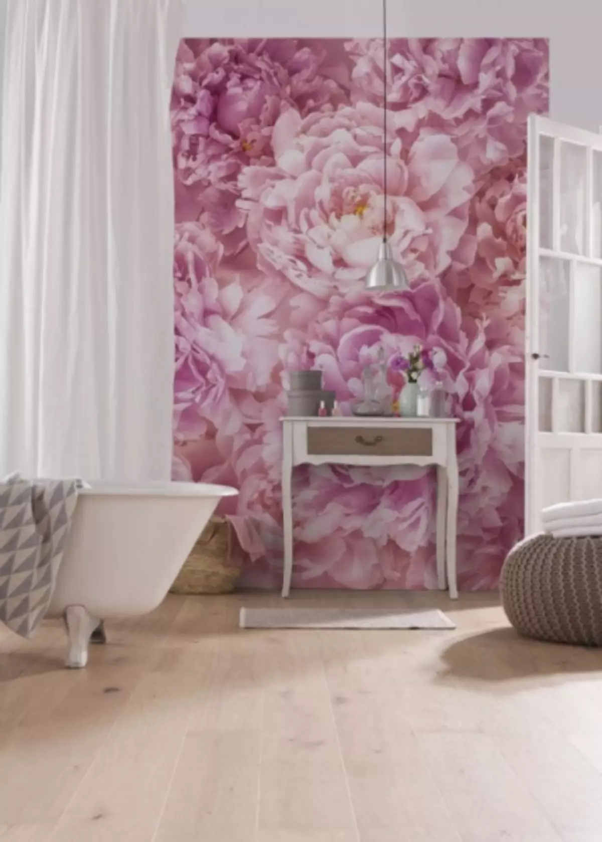 Wall mural Flowers in the interior: 100 photos of floral prints on the wall