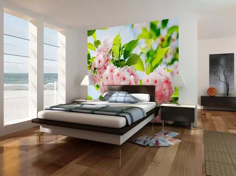 Bức tranh tường Hoa trong nội thất: 100 hình ảnh in hoa trên tường