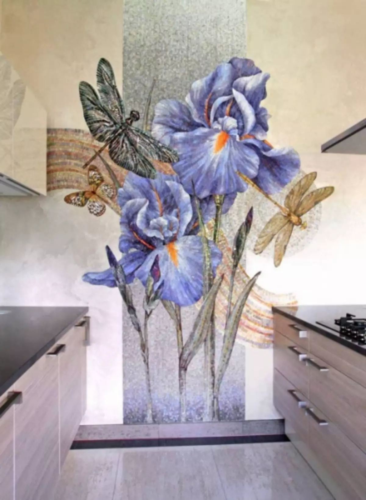 Wall mural flowers sa interior: 100 mga larawan ng floral prints sa dingding