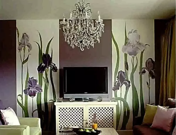 Wall mural Flowers in the interior: 100 photos of floral prints on the wall