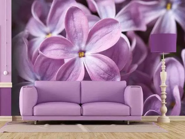 Wall mural Flowers in the interior: 100 photos of floral prints on the wall