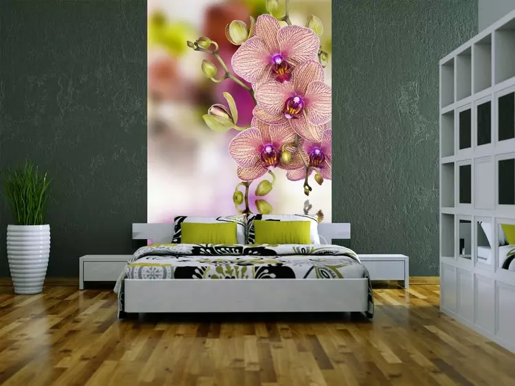 Fotomural Flores no interior: 100 fotos de estampas florais na parede