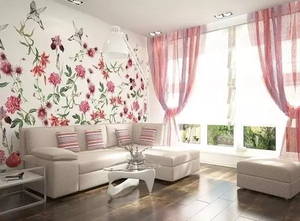 Wall mural Flowers in the interior: 100 photos of floral prints on the wall