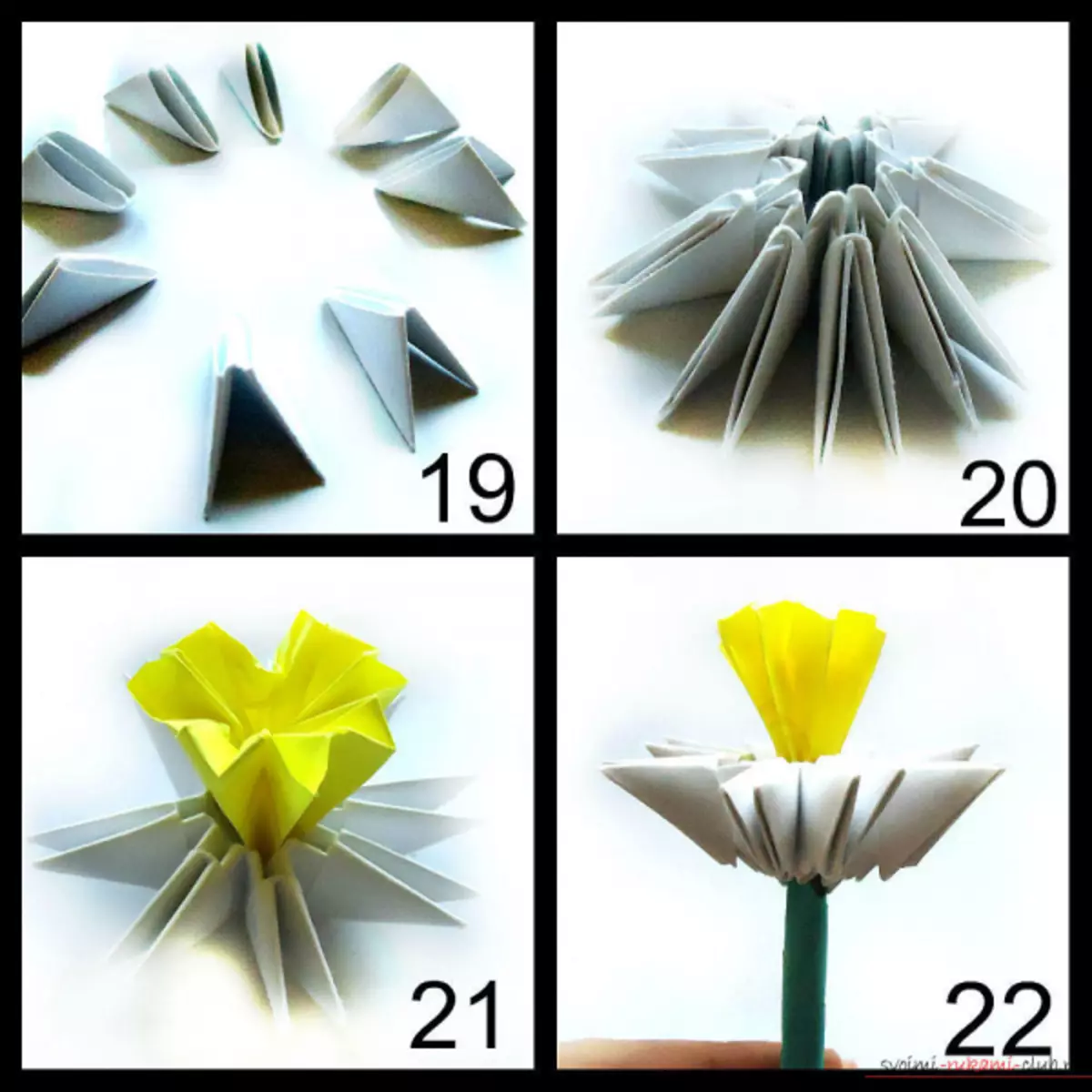 Origami fan modules foar begjinners: skema's fan ambachten mei foto's en fideo