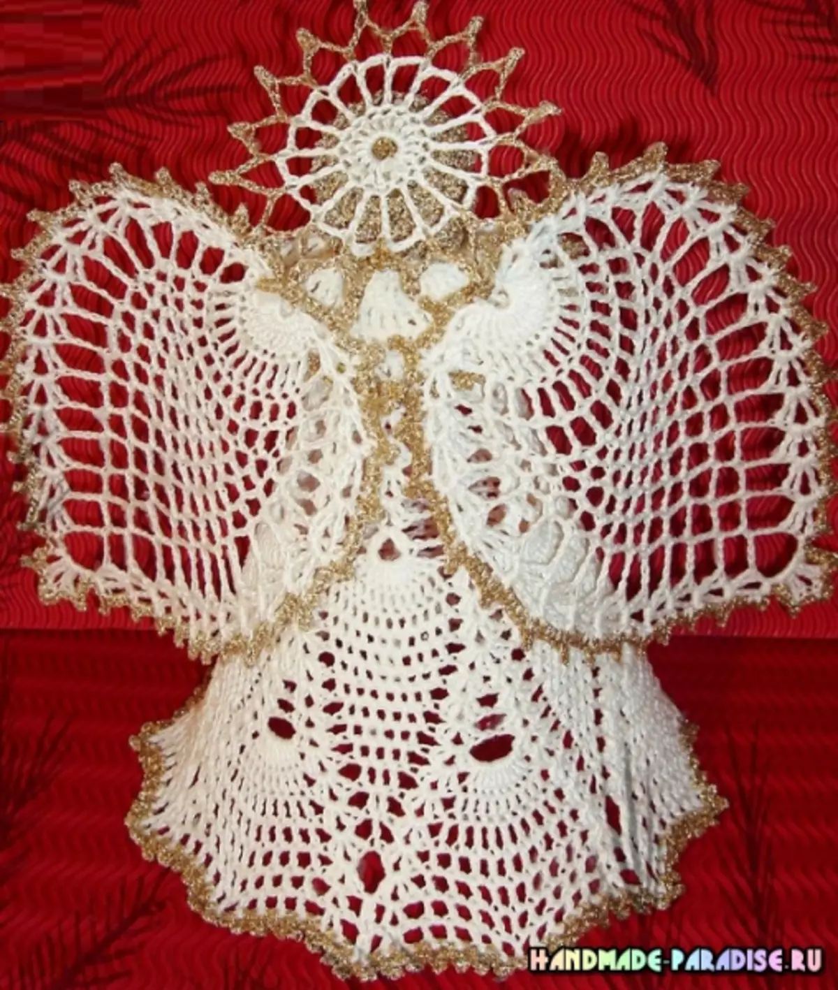 Paano itali ang isang openwork anghel crochet.
