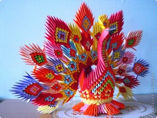 Modular origami: Peacock, master class with assembly and video