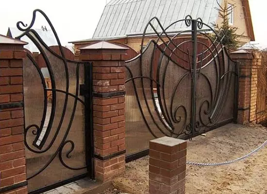 Gesmede hekken - ontwerpopties, foto's van hekken en poorten met smeden elementen