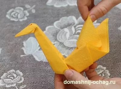 Scheme de origami de la servetele de pe birou: Clasa Master cu fotografie și video