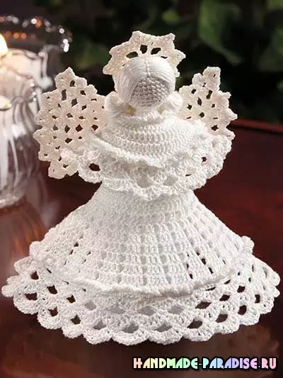 Miftuħa tal-Milied Angels Crochet. Ideat