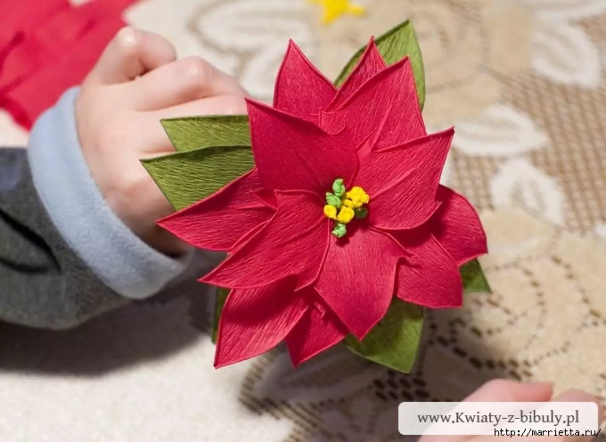 Різдвяна зірка - Пуансеттия з паперу