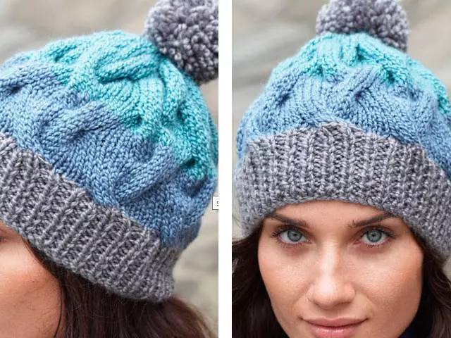 Cap with pompon knitting needles for a girl: scheme with description and video