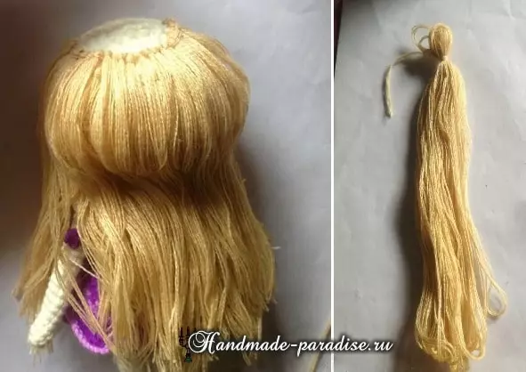 Amigurum ઢીંગલી સાથે વાળ કેવી રીતે બનાવવી