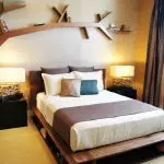 11 metrekarelik küçük bir yatak odası için bir tasarım oluşturun. M: İşlevselliği genişletin