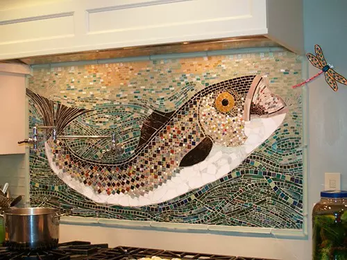 Mosaic í innri decor - hugmyndir, ábendingar, nota valkosti (45 myndir)