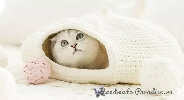 Maison pour chat crochet. Schémas à tricoter