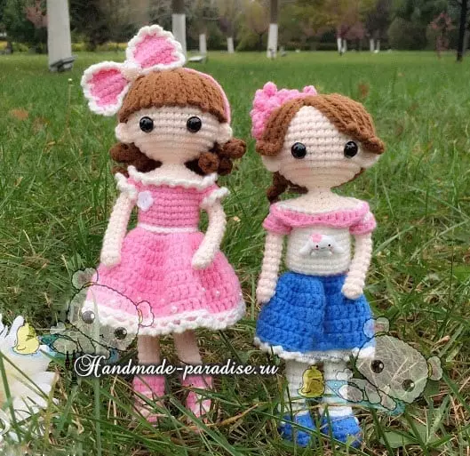 Crochet bows for amigurum dolls