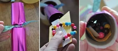 Com fer un cracker de paper amb les vostres pròpies mans en etapes: esquema amb vídeo