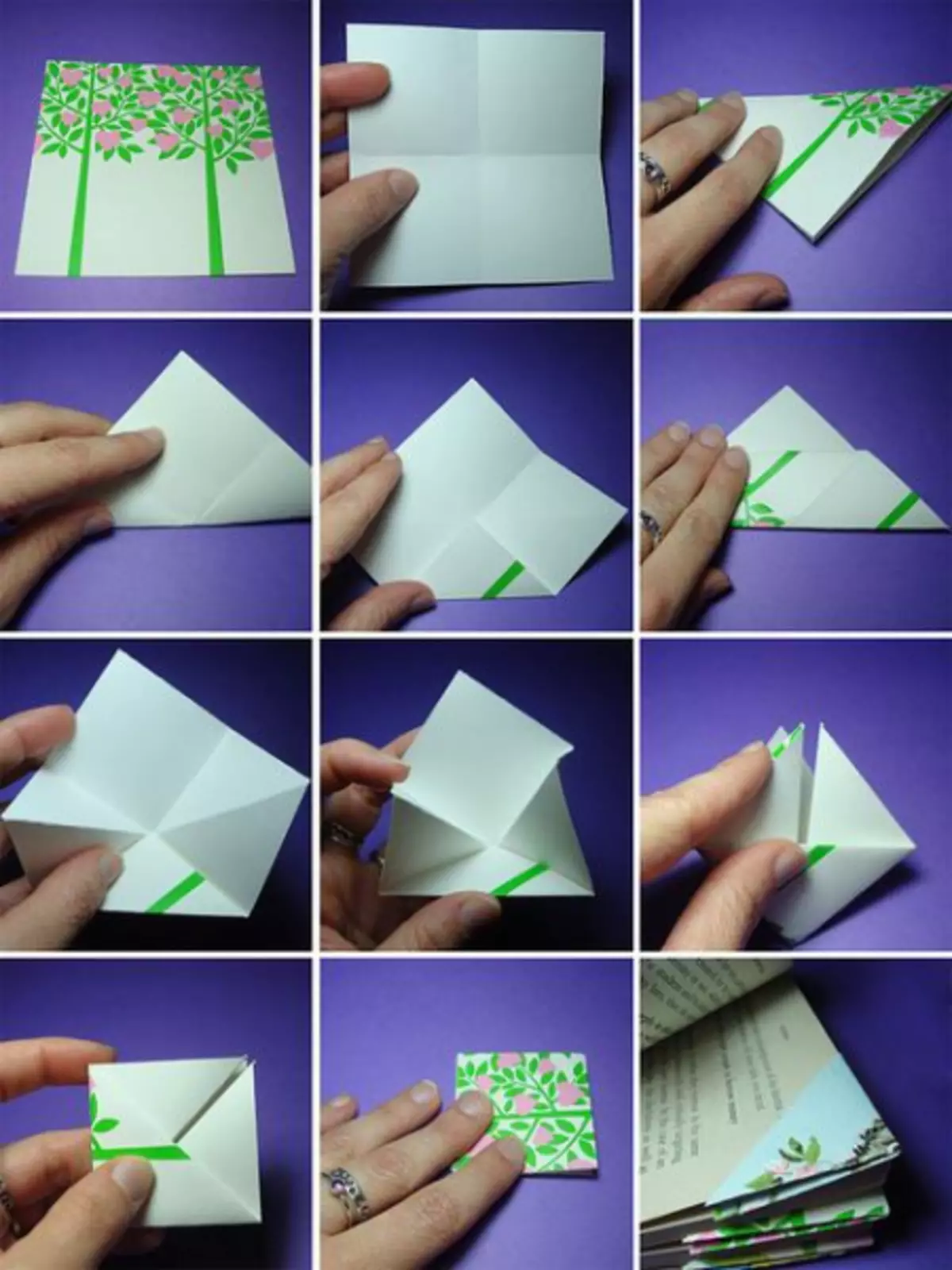 Hoe bladwijzer papier voor boek: video en fotohoek
