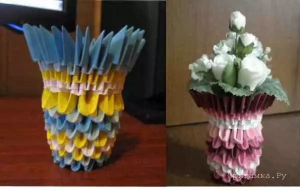 Origami Modular: إناء للمبتدئين، مخططات التجميع مع الفيديو