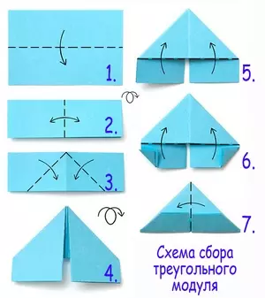 Како направити модул за оригами: лабуд према шеми са брзим и једноставним