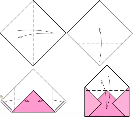 Origami konvolut for penge med overraskelse: ordning, hvordan man laver med video