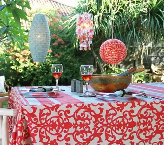 Textiles ji bo Tabloya Mîhrîcanê: Tablecloth, Napkins, Tracks (40 wêne)