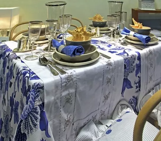 Textiles ji bo Tabloya Mîhrîcanê: Tablecloth, Napkins, Tracks (40 wêne)