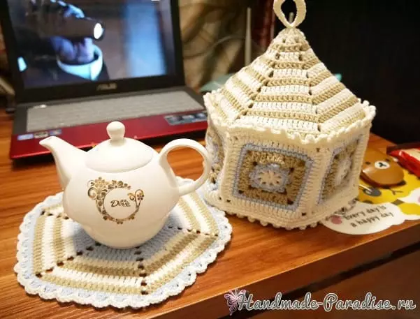 Pemanas ing crochet teapot. Skema knitting