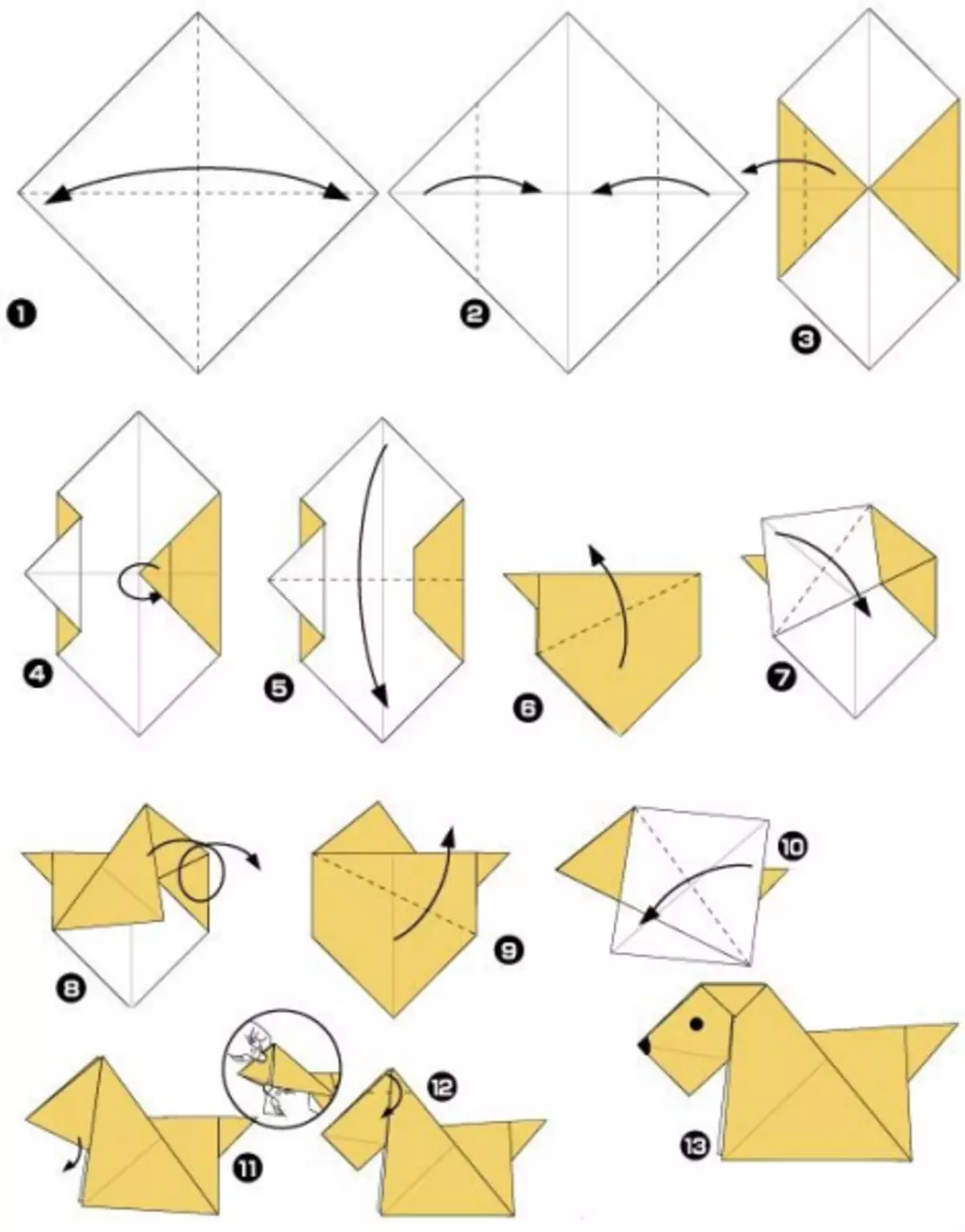 Как сделать маленький оригами. Инструкция как делать оригами из бумаги. Оригами из бумаги собака схема для начинающих. Оригами из бумаги собака схема для детей. Оригами собачка пошаговая инструкция для детей.