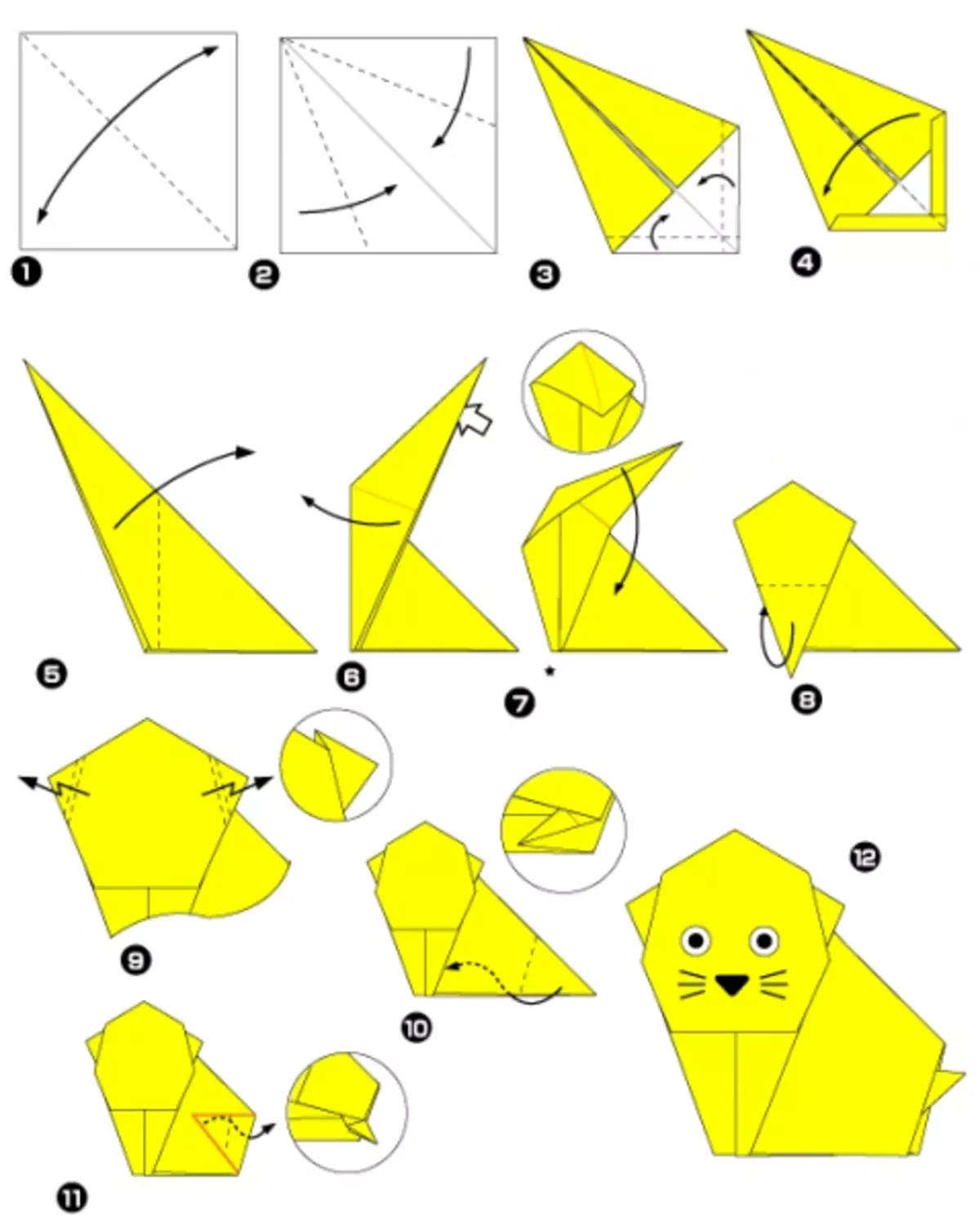 Как сложить оригами из бумаги для начинающих