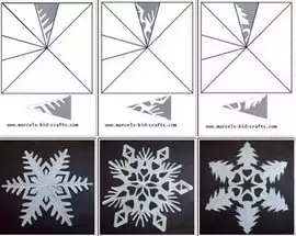 Големи хартиени снежинки: схеми и шаблони за прекъсване
