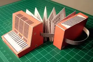 Paper harmonica: crafts in Origami technique with schemes